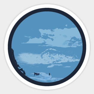 Man with Horse on snowy Mountain Sticker